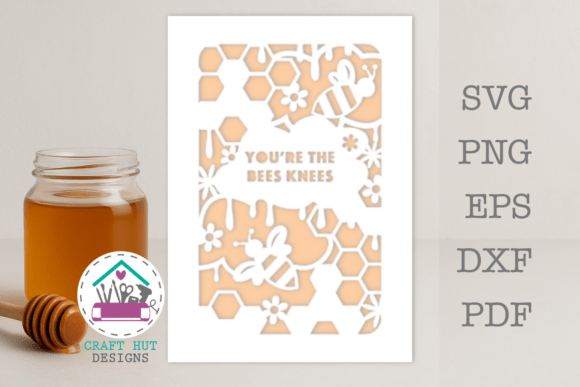 Bee Themed Thank You Card Template SVG