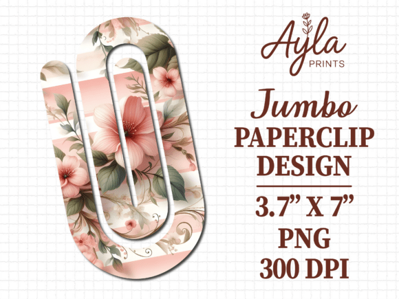 Blush Pink Floral Roses Jumbo Paperclip