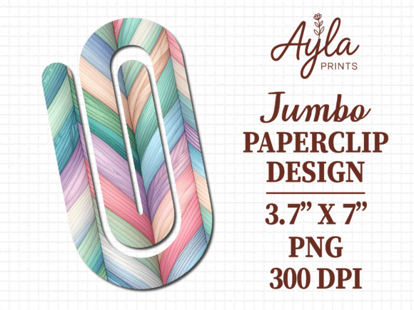 Chevron Feather Print Jumbo Paperclip