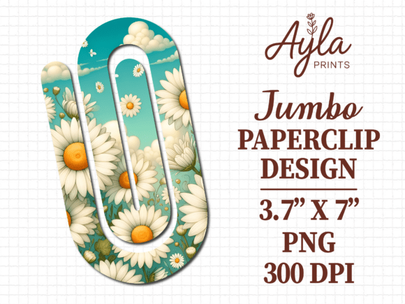 Cute Daisy Flower Sky Jumbo Paperclip
