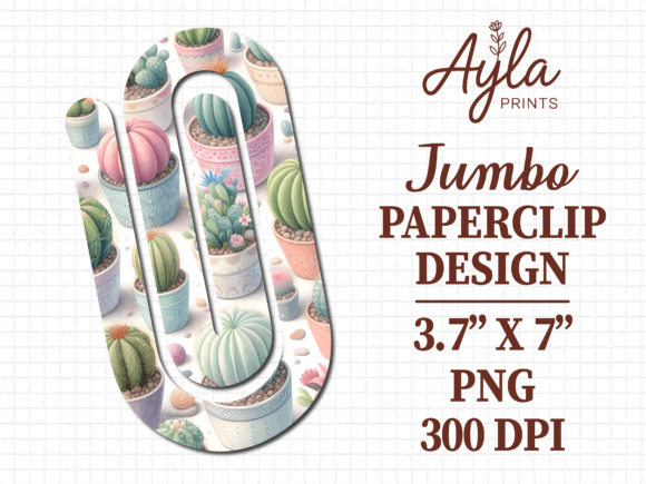 Desert Cactus Succulent Jumbo Paperclip Design