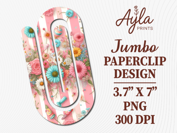Floral Bouquet Pink Jumbo Paperclip PNG Review