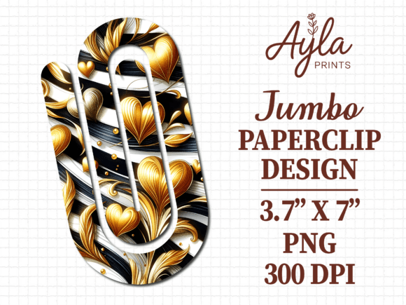 Golden Abstract Hearts Jumbo Paperclip Review