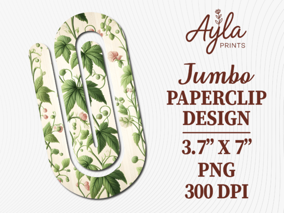 Greenery Vine Leaf Plant Jumbo Paperclip