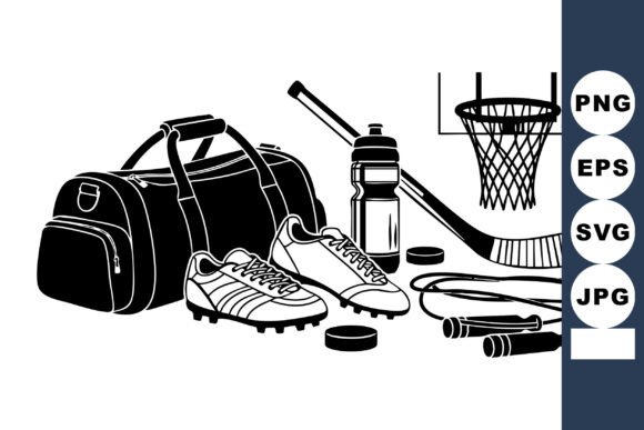Monochrome Sports Gear for Embroidery