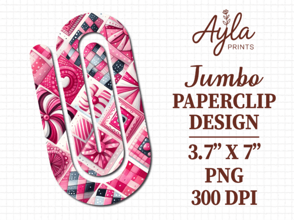 Pink Abstract Geometric Jumbo Paperclip