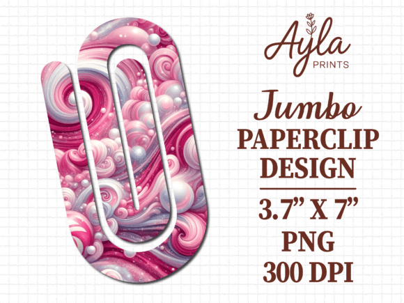 Pink Abstract Marble Jumbo Paperclip PNG Review