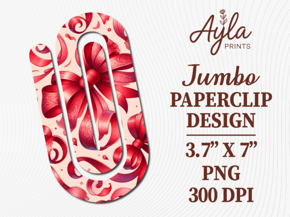 Pink Ribbon Bow Jumbo Paperclip Design