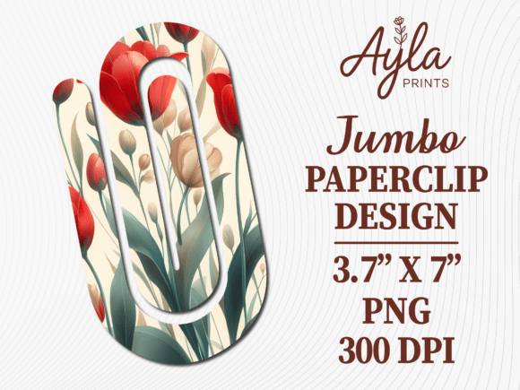 Red Poppy Flower Field Jumbo Paperclip
