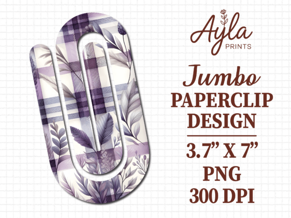 Review: Purple Plaid Print Jumbo Paperclip PNG
