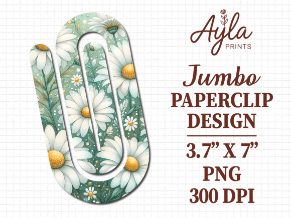 Reviewing Daisy Floral Pattern Jumbo Paperclip PNG