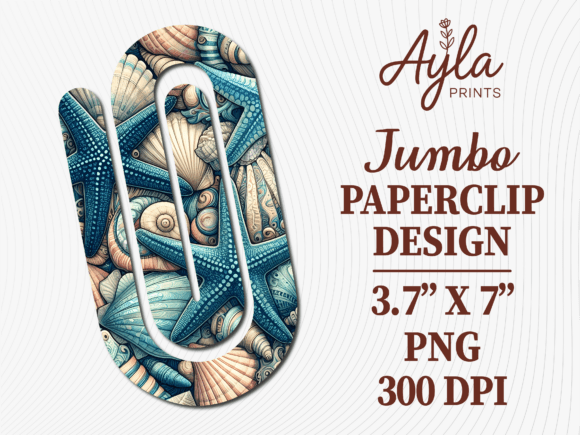 Sea Shell Nautical Jumbo Paperclip PNG Review