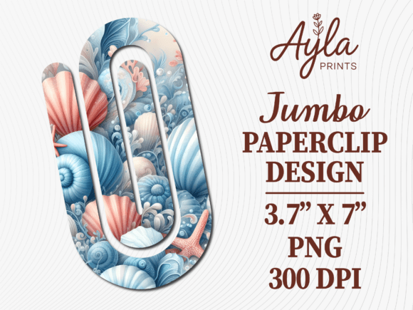 Seashell Beach Coastal Jumbo Paperclip