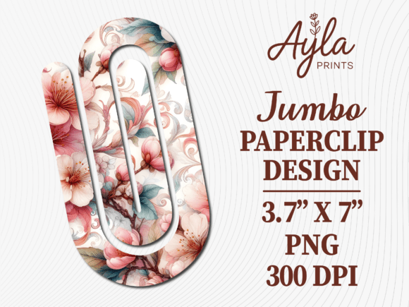 Soft Pink Floral Jumbo Paperclip Design