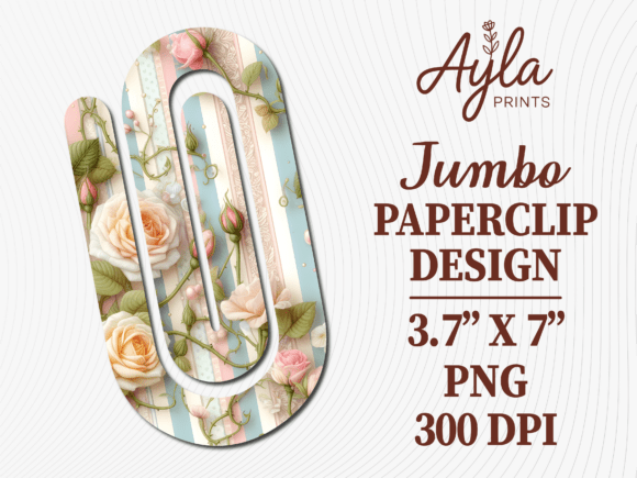 Soft Pink Roses Jumbo Paperclip Design